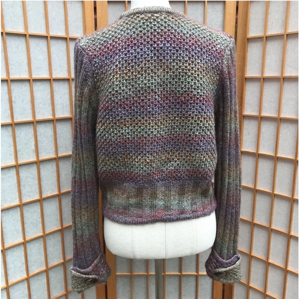 Anthropologie One Girl Who Ombré Striped Wool-Mohair Blend Sweater SZ L - Picture 11 of 15